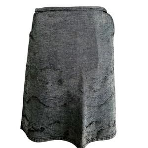 Vintage Y2K Steet Code USA Sparkle Slate Chambray Skirt Stretch Cotton Retro